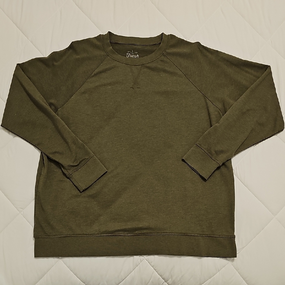 Fresh Clean Tees Olive Green Crew Neck Tee Shirt